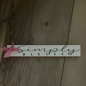 Simply Blessed Wall Decor with Pink Bow